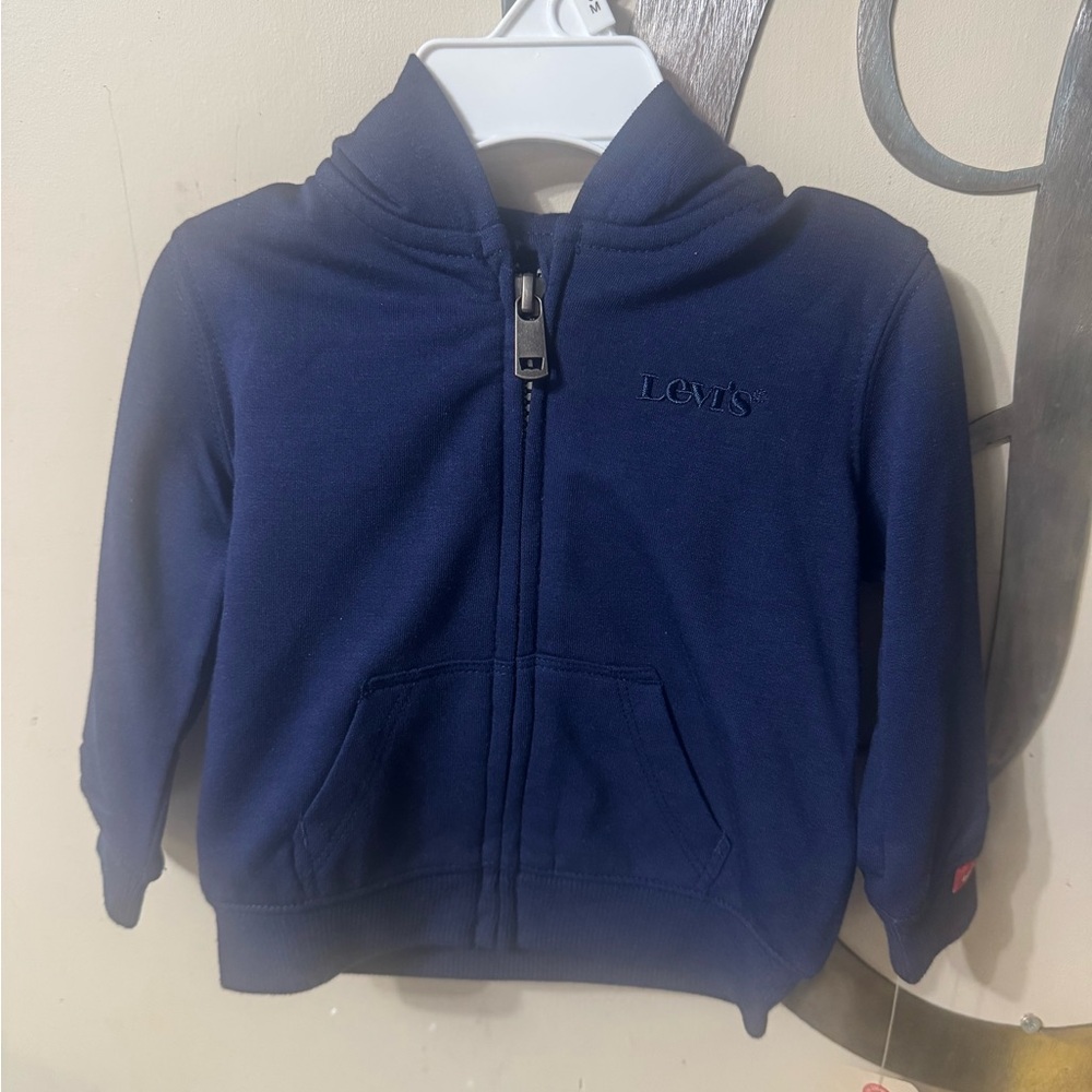 Baby Levi’s Full Zip Up Jacket Hooded Size 6 Months Blue New With Tag Regular$42